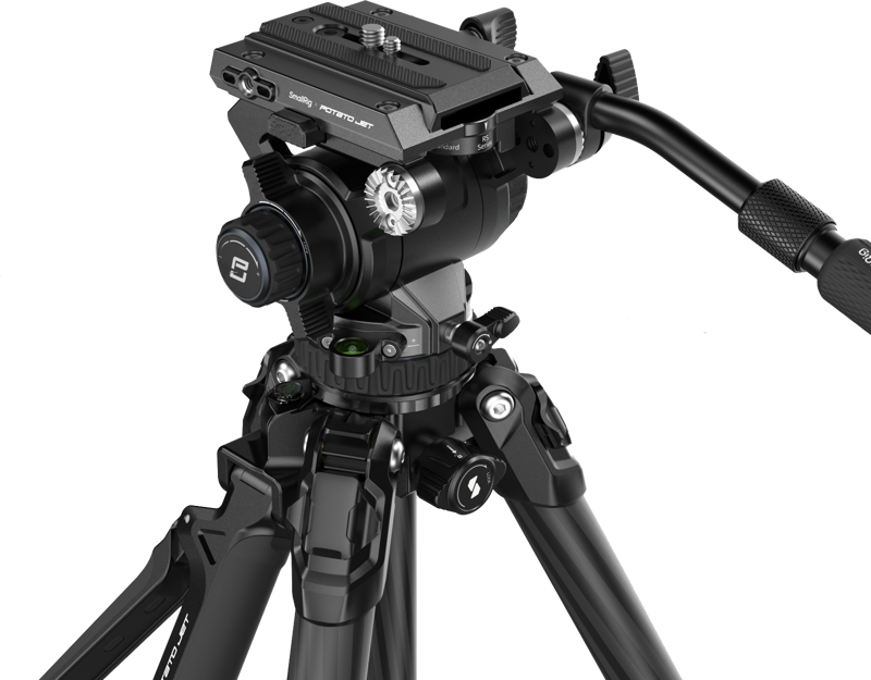 SMALLRIG 4259 x Potato Jet TRIBEX Hydraulic Carbon Fiber Tripod Kit