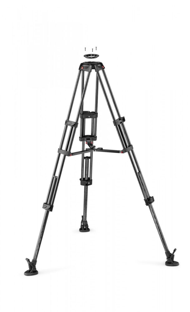 MANFROTTO CF Twin Leg with Middle Spreader Video Tripod 100/75mm Bowl