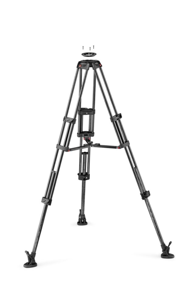 MANFROTTO CF Twin Leg with Middle Spreader Video Tripod 100/75mm Bowl