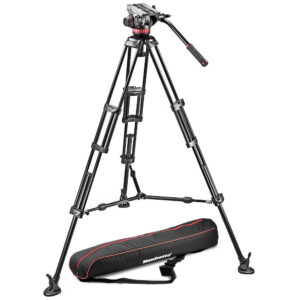 MANFROTTO Tripod with fluid video head, Aluminium