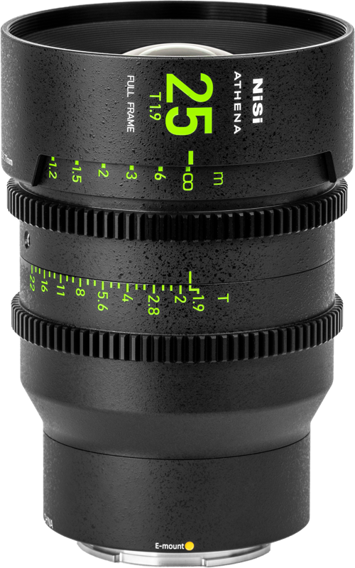 NISI Cine Lens Athena Prime 25mm T1.9 E-Mount (Without Drop-in Filter)