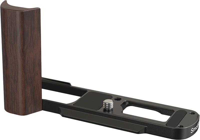 SMALLRIG 5942 L-Shaped Mount Plate with Wooden Handle for Panasonic LUMIX L10 Black