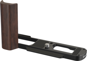 SMALLRIG 5942 L-Shaped Mount Plate with Wooden Handle for Panasonic LUMIX L10 Black