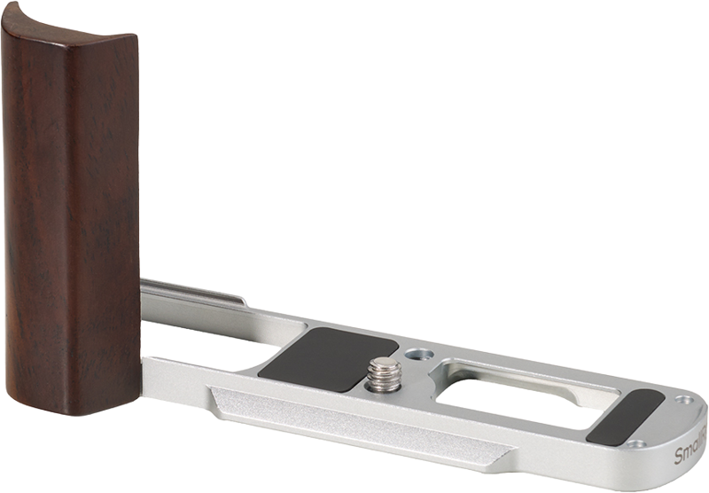SMALLRIG 5943 L-Shaped Mount Plate with Wooden Handle for Panasonic LUMIX L10 Silver