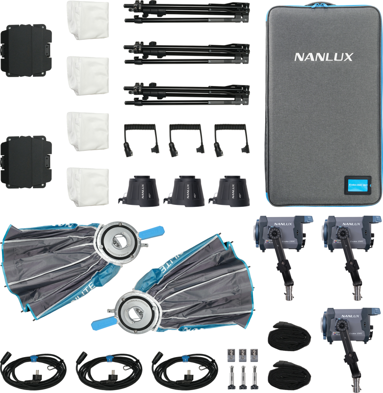 NANLUX Evoke 150C 3-Light Kit in Trolley Case
