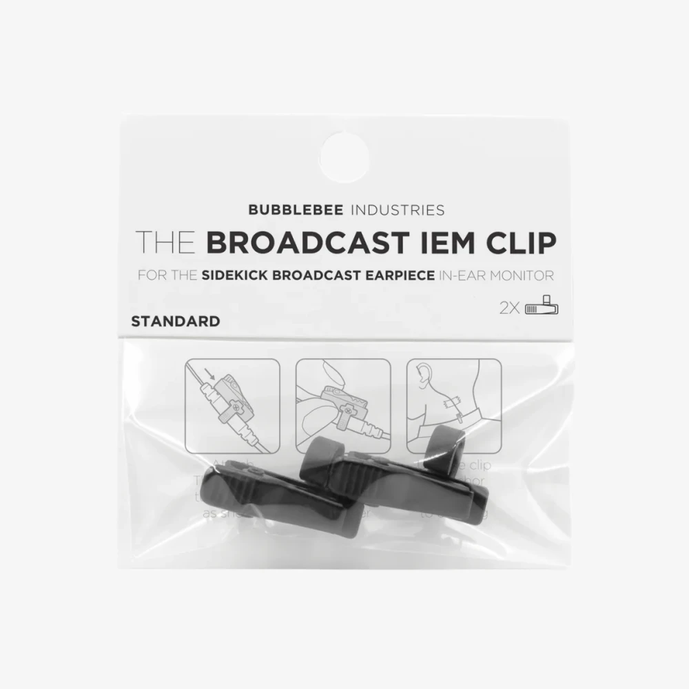 BUBBLEBEE Broadcast IEM Clip, Standard - 2-Pack