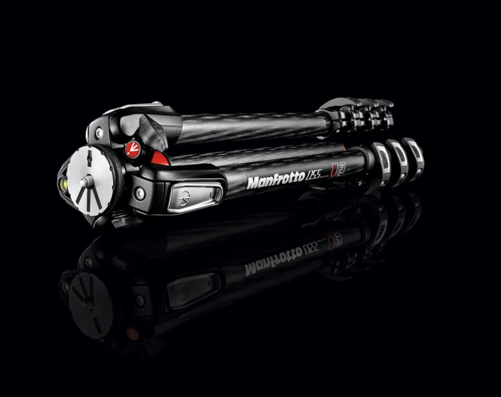 Manfrotto 055 Carbon Fiber 4-Section Tripod with Horizontal Column
