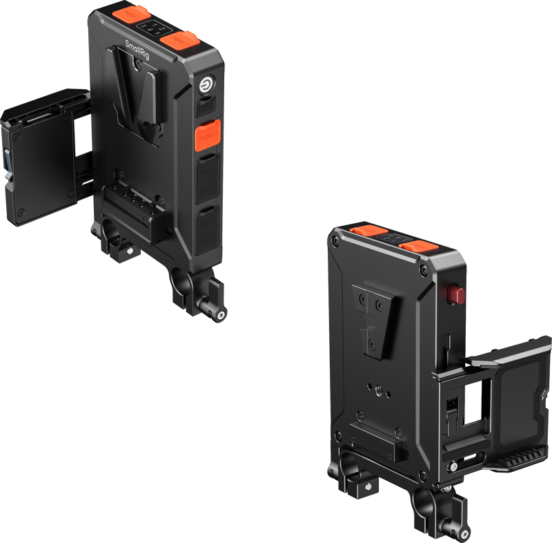 SMALLRIG 5881 Intelligent V-Mount Battery Adapter Plate with 15mm Dual Rod Clamp