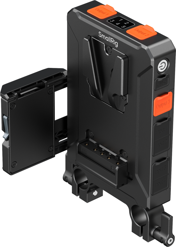 SMALLRIG 5881 Intelligent V-Mount Battery Adapter Plate with 15mm Dual Rod Clamp