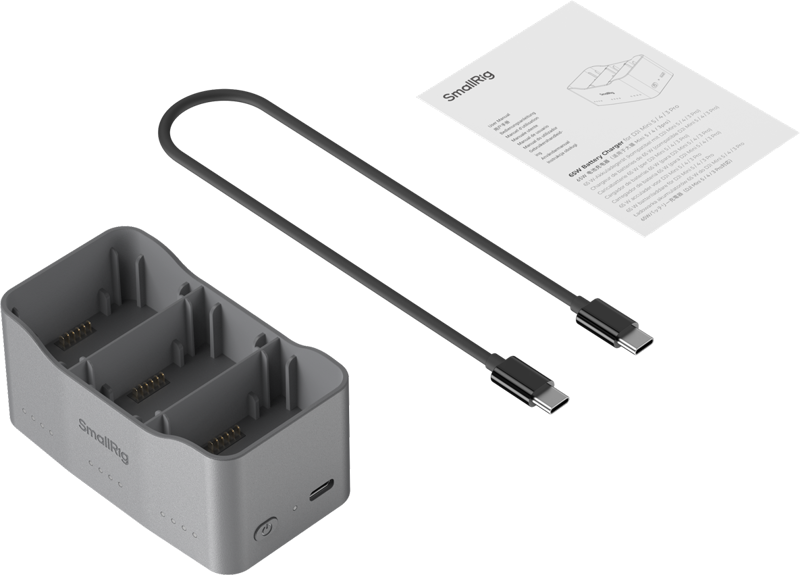 SMALLRIG 6501 65W Battery Charger for DJI Mini 5 / 4 / 3 Pro