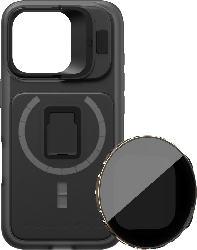 POLARPRO Kit - LiteChaser iPhone 16 Pro ProCase Black +VND 3-5 Filter