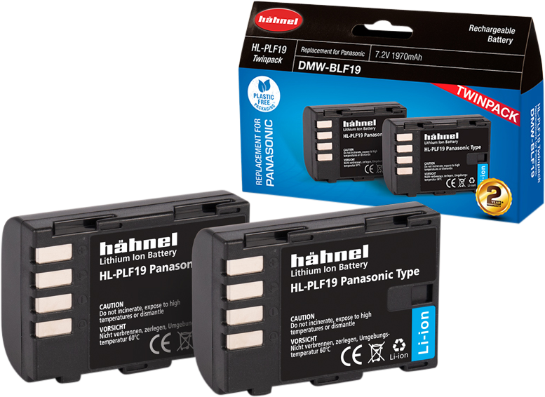 HÄHNEL Battery Panasonic HL-PLF19 / DMW-BLF19 Twin Pack