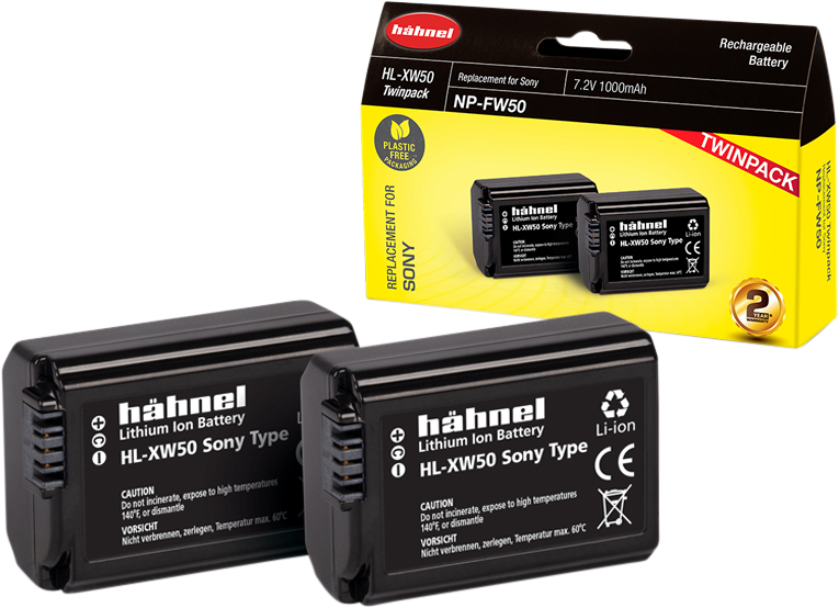 HÄHNEL Battery Sony HL-XW50 / NP-FW50 Twin Pack