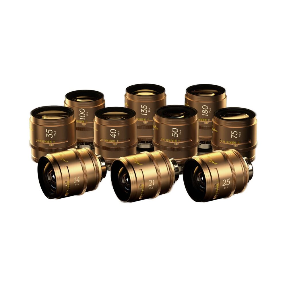 DZOFILM Arles Lustre 14/21/25/35/40/50/75/100/135/180mm (PL_Gold_Case_10pcs_Metric)