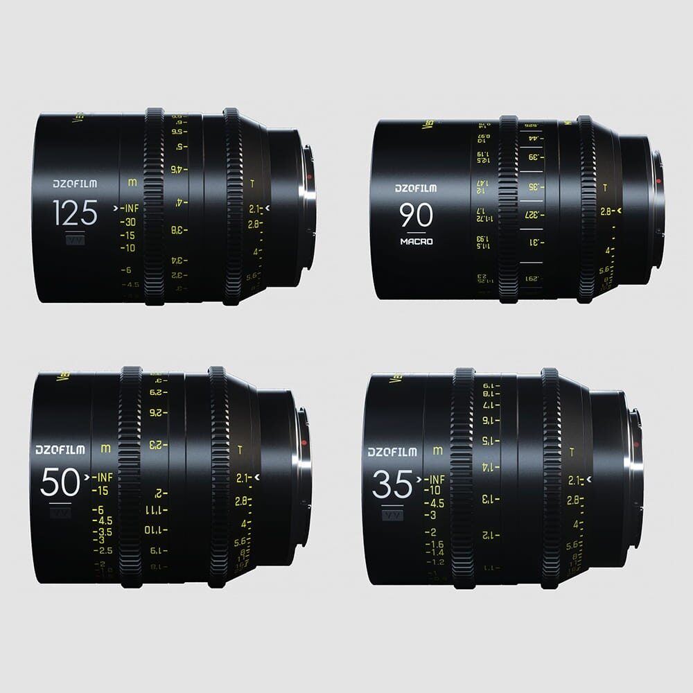 DZOFILM Vespid 4-lens Kit PL (35,50,125 T2.1 + Macro 90mm T2.8)