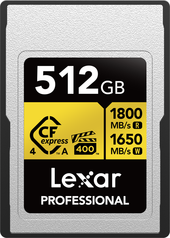 LEXAR CFexpress 4.0 Pro Gold, VPG400/IP68, R1800/W1650/SW1000 (Type A) 512GB