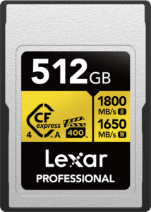 LEXAR CFexpress 4.0 Pro Gold, VPG400/IP68, R1800/W1650/SW1000 (Type A) 512GB