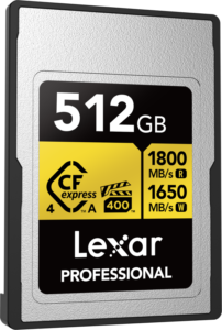 LEXAR CFexpress 4.0 Pro Gold, VPG400/IP68, R1800/W1650/SW1000 (Type A) 512GB