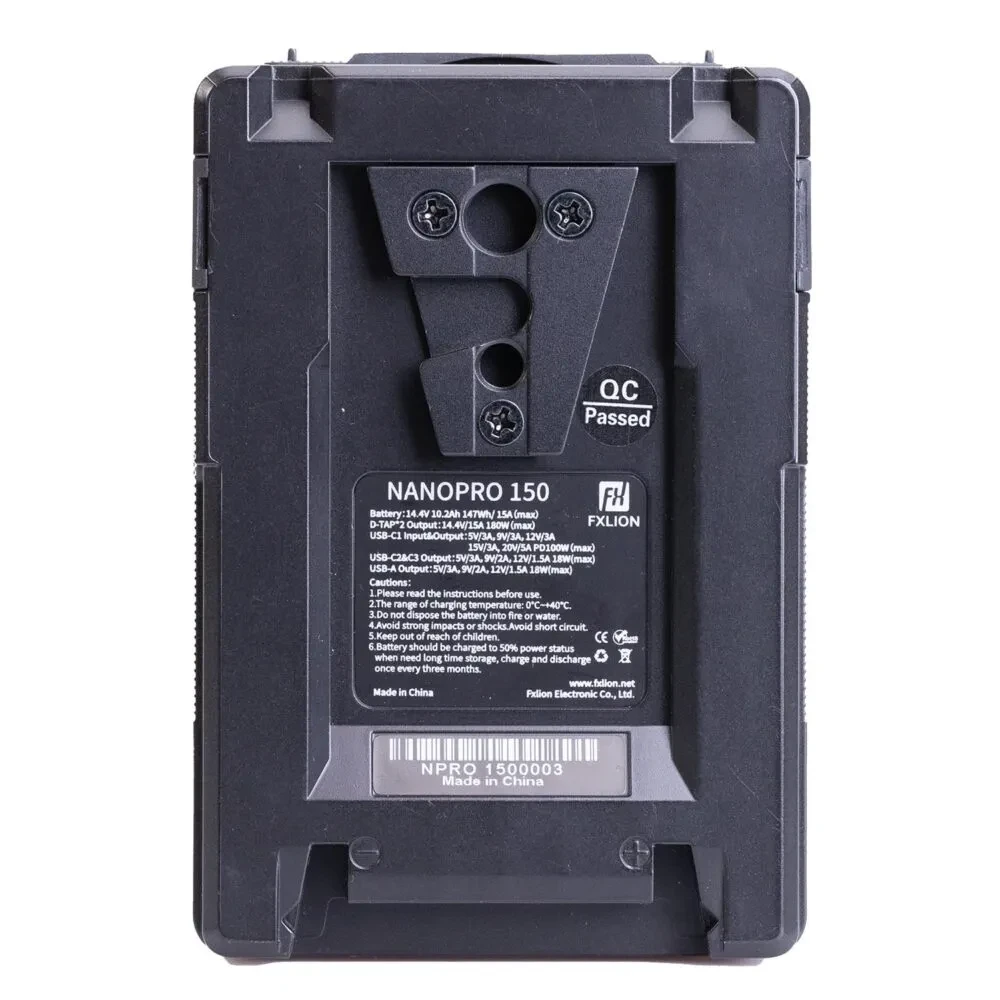 FXLION Nano Pro 147Wh V-mount battery with PD 100W