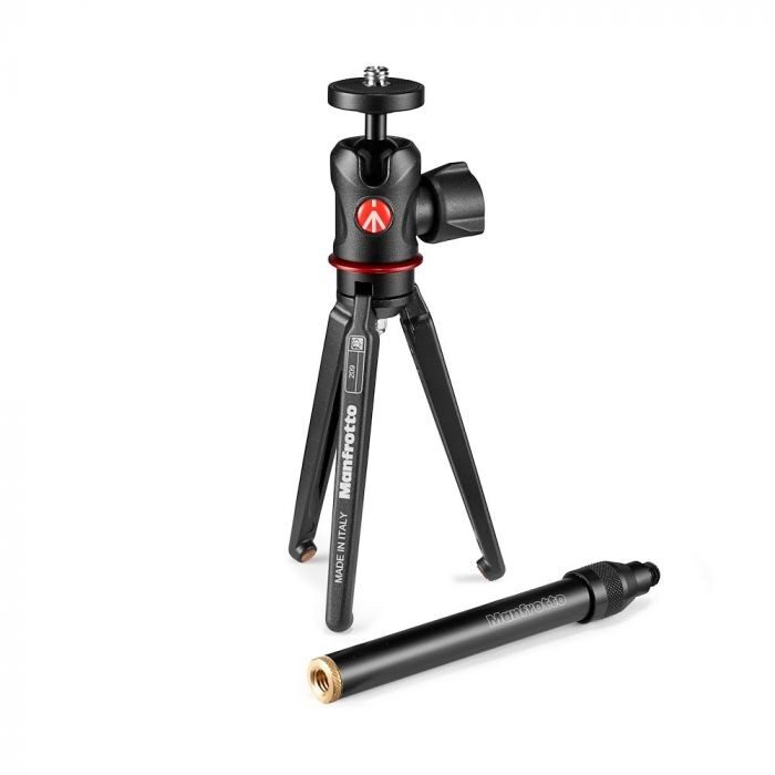Manfrotto 209 tabletop tripod with 492 ball head and extension