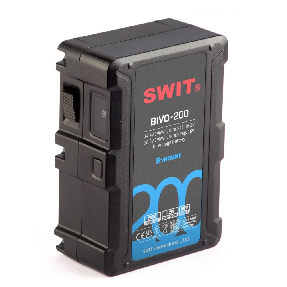 SWIT BIVO-200 | 200Wh Battery with 14V/28V B-Mount, 16V D-taps, OLED
