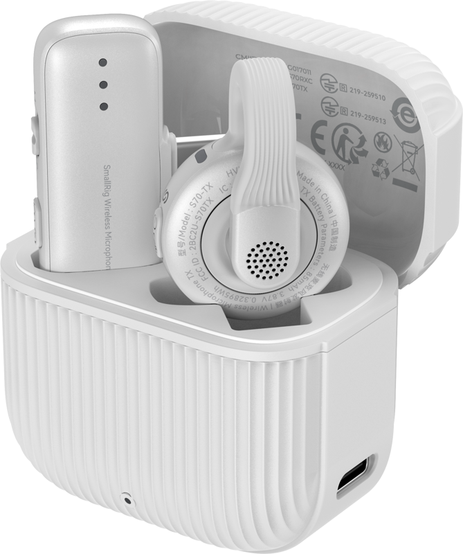 SMALLRIG 5719 S70-C1 Wireless Microphone with USB-C Adapter for Phones White
