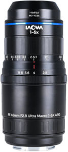 LAOWA Aksen 45mm f/2.8 1-5X Ultra Macro APO Sony FE
