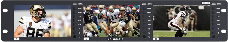 FEELWORLD Monitor FRM501G Triple 5.5 inch 2RU rackmount