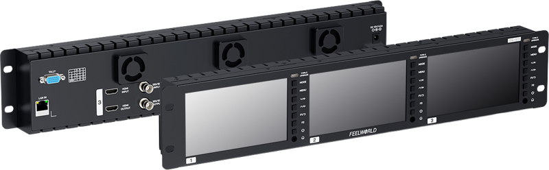 FEELWORLD Monitor FRM501G Triple 5.5 inch 2RU rackmount