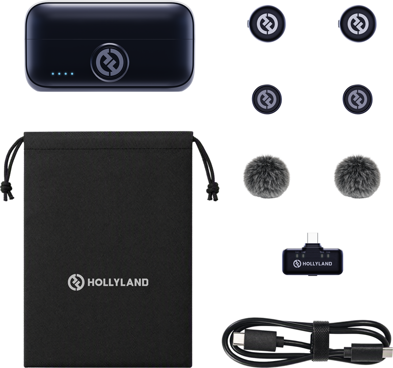 HOLLYLAND Lark M3 Combo 2TX&1RX with USB-C RX and 2 x Wireless Microphone